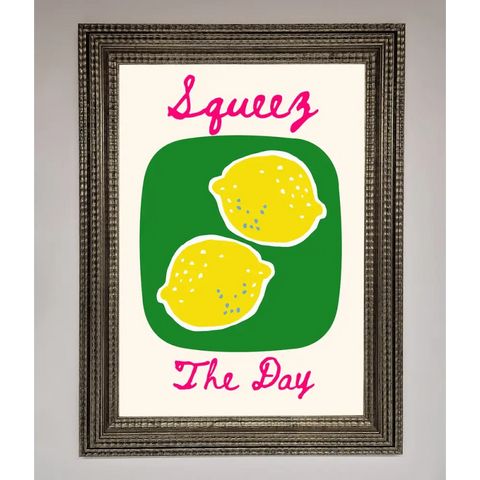 Squeeze The Day Framed Poster - A3 (29.7 x 42 cm) / Ornate Silver - Framed Print