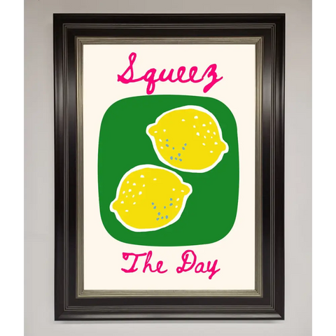 Squeeze The Day Framed Poster - B0 (100 x 141 cm) / Black Silver - Framed Print