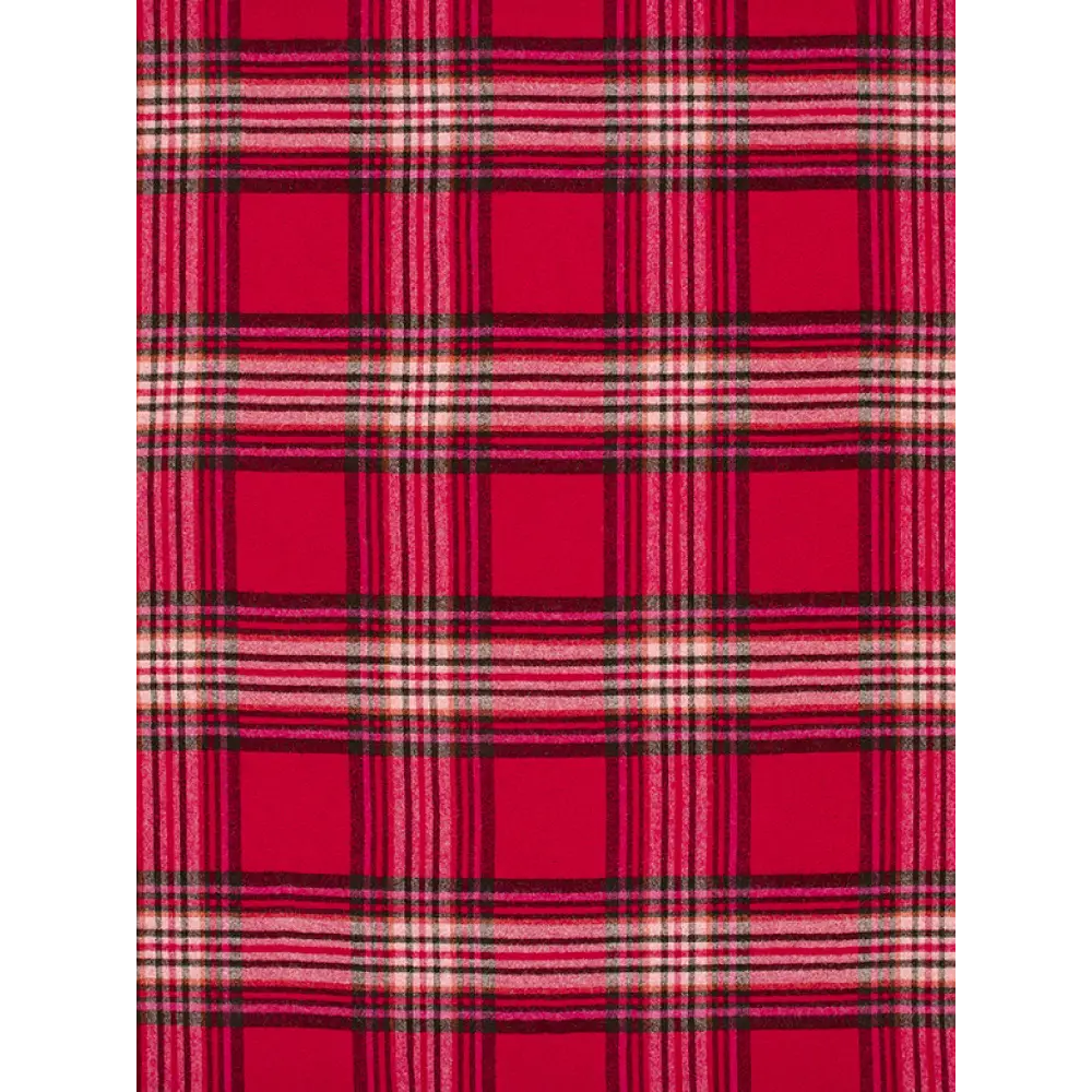 St Ives Check Pure New Wool Throw - Red - Throws & Blankets