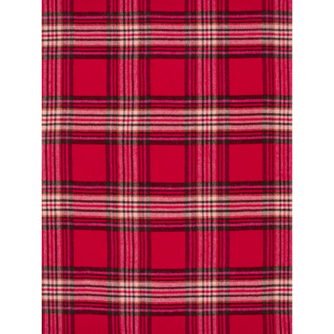 St Ives Check Pure New Wool Throw - Red - Throws & Blankets