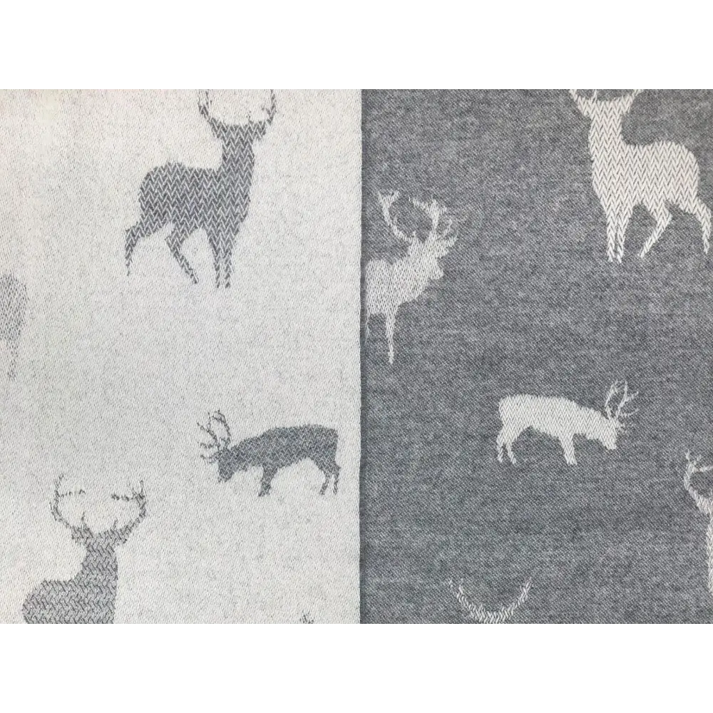 Stag Merino Lambswool Throw - Grey - Throws & Blankets