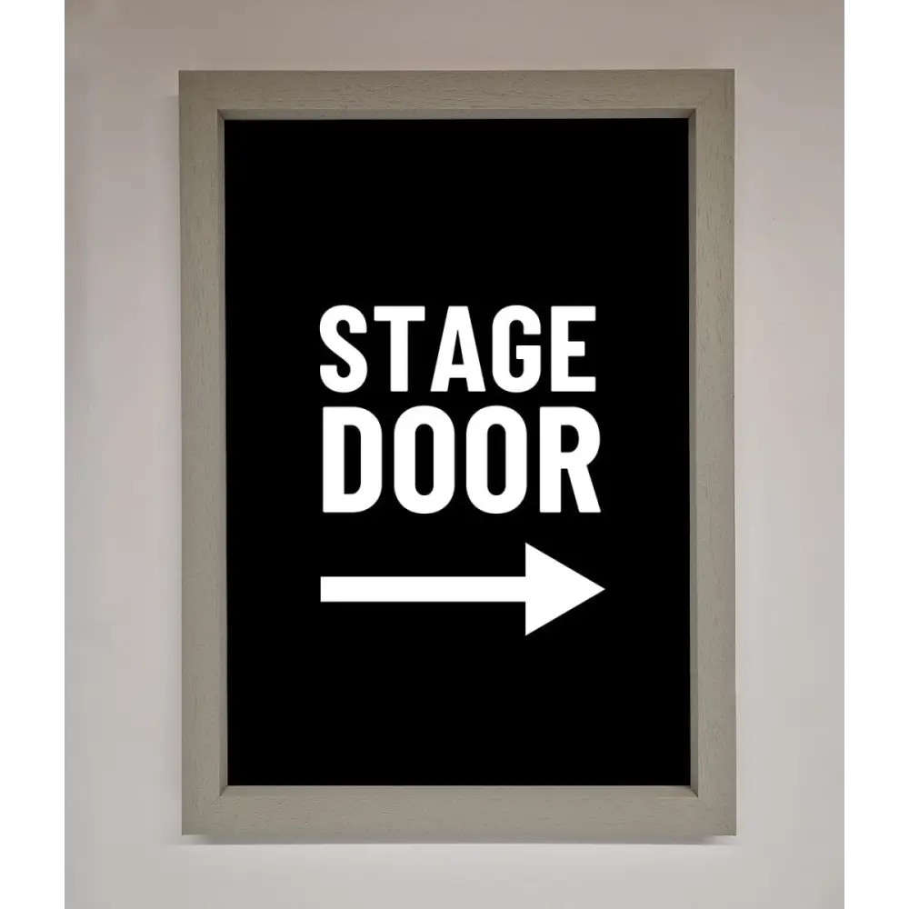 Stage Door Framed Print - A3 (29.7 x 42 cm) / Grey - Framed Print