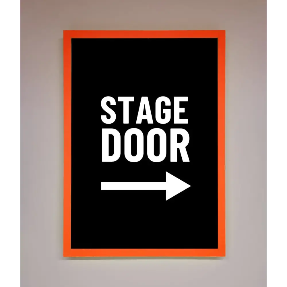 Stage Door Framed Print - A3 (29.7 x 42 cm) / Neon Orange - Framed Print