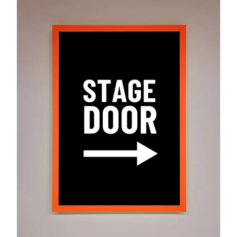 Stage Door Framed Print - A3 (29.7 x 42 cm) / Neon Orange - Framed Print