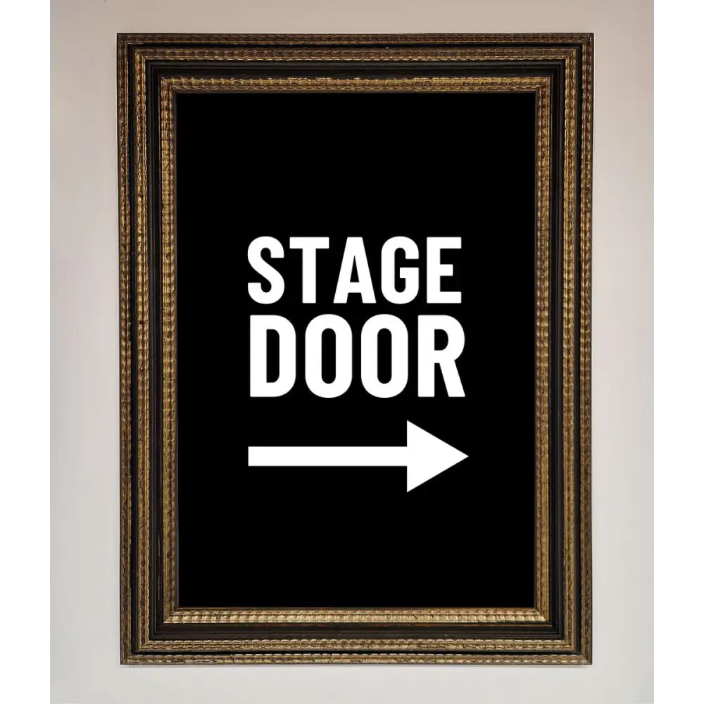 Stage Door Framed Print - A3 (29.7 x 42 cm) / Ornate Gold Black - Framed Print