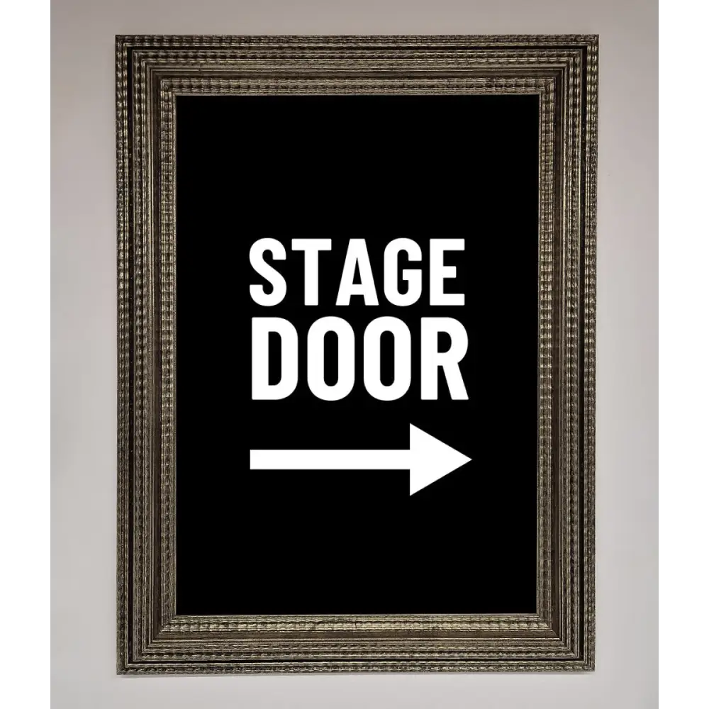 Stage Door Framed Print - A3 (29.7 x 42 cm) / Ornate Silver - Framed Print