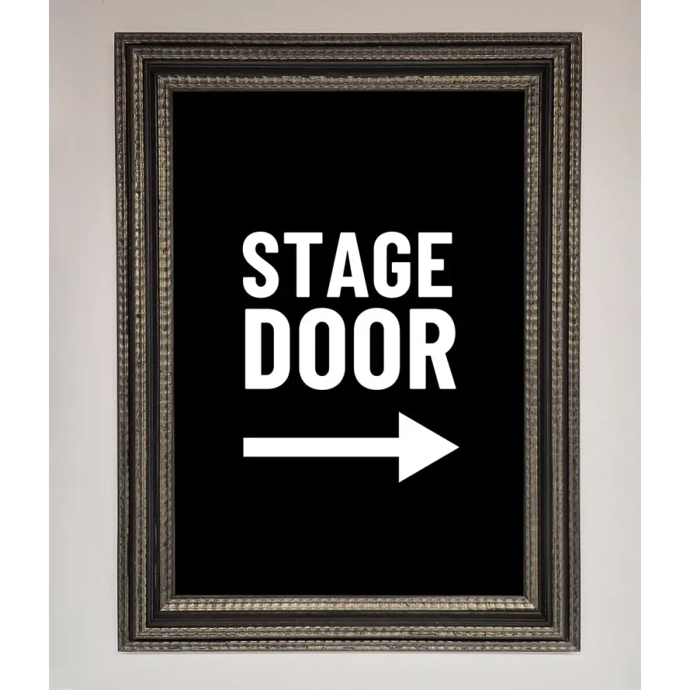 Stage Door Framed Print - A3 (29.7 x 42 cm) / Ornate Silver Black - Framed Print