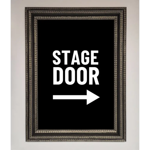 Stage Door Framed Print - A3 (29.7 x 42 cm) / Ornate Silver Black - Framed Print