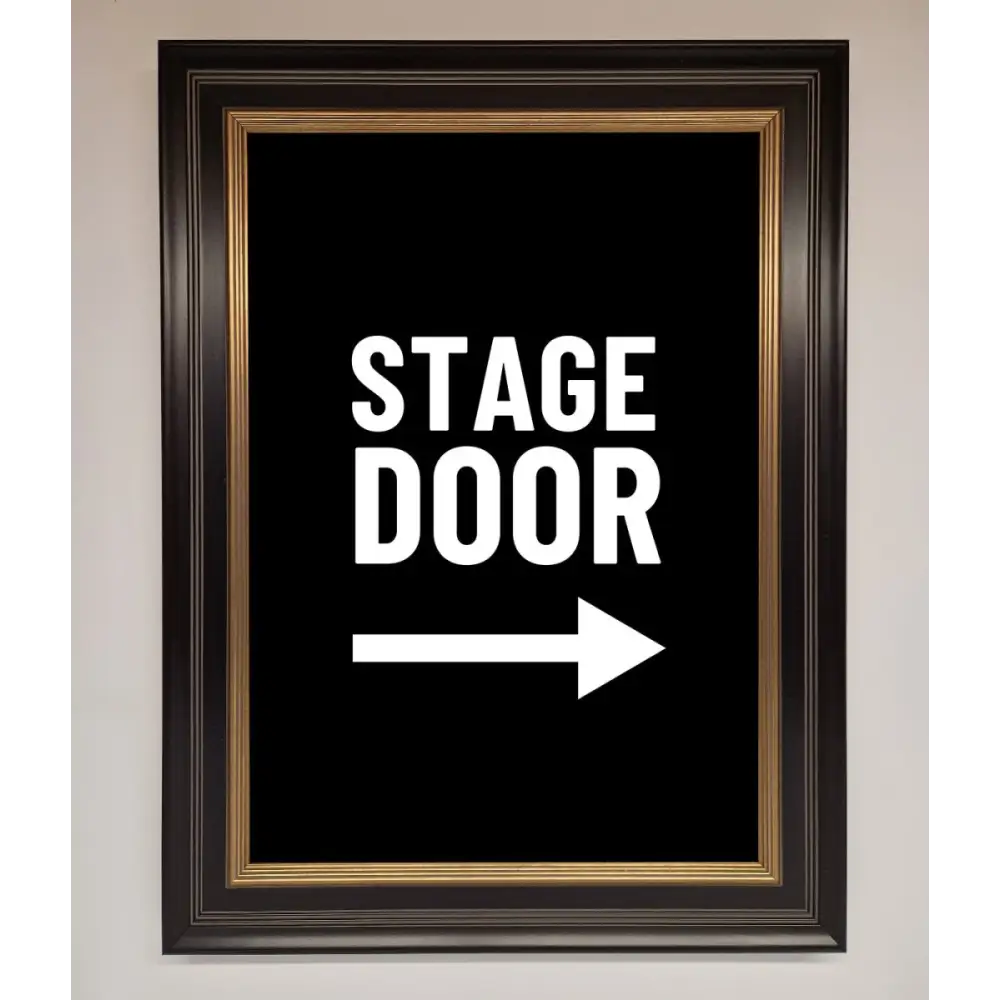 Stage Door Framed Print - B0 (100 x 141 cm) / Black Gold - Framed Print