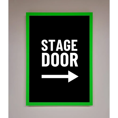 Stage Door Framed Print - B0 (100 x 141 cm) / Neon Dark Green - Framed Print