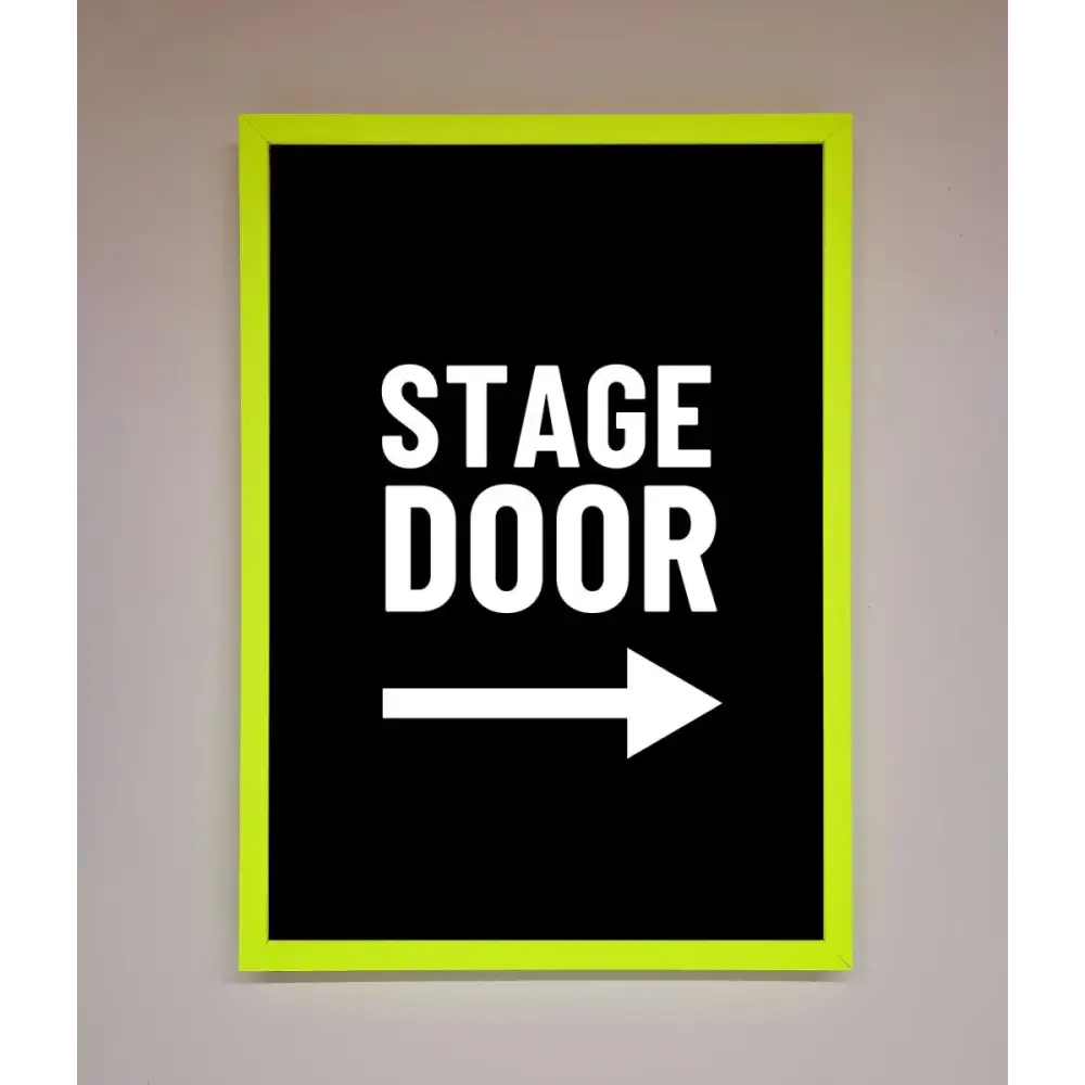 Stage Door Framed Print - B0 (100 x 141 cm) / Neon Green - Framed Print