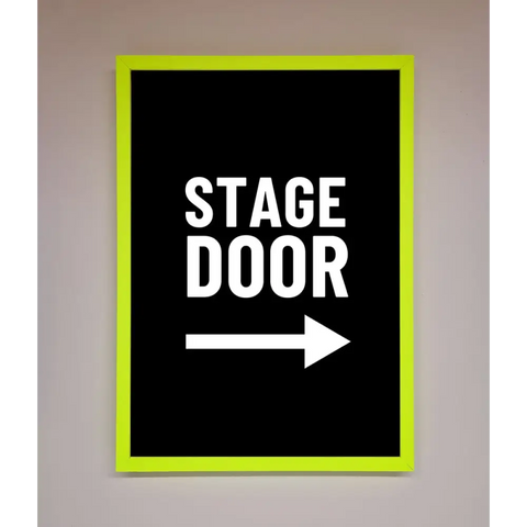 Stage Door Framed Print - B0 (100 x 141 cm) / Neon Green - Framed Print