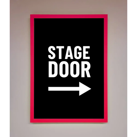 Stage Door Framed Print - B0 (100 x 141 cm) / Neon Pink - Framed Print