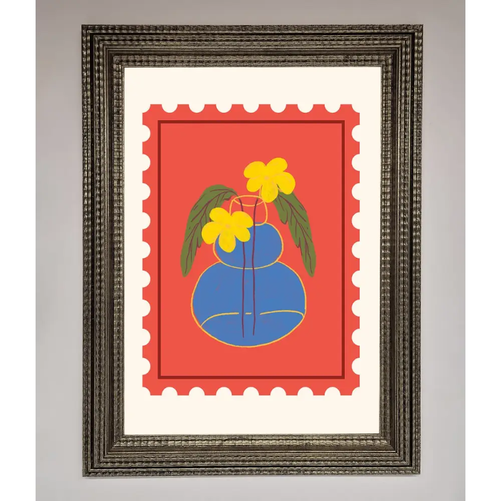 Stamp Plant Framed Wall Art - A3 (29.7 x 42 cm) / Ornate Silver - Framed Print
