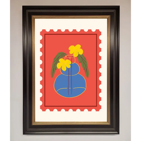 Stamp Plant Framed Wall Art - B0 (100 x 141 cm) / Black Gold - Framed Print