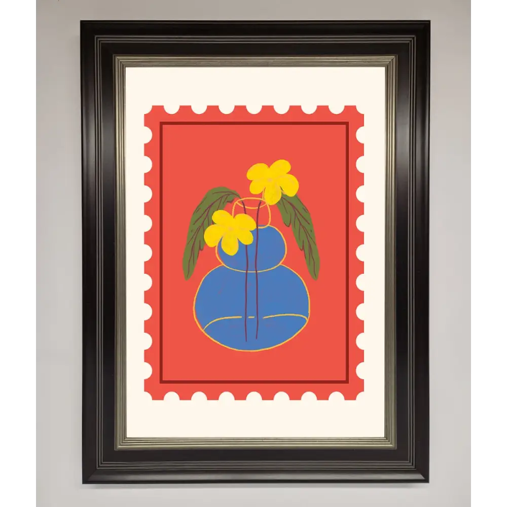 Stamp Plant Framed Wall Art - B0 (100 x 141 cm) / Black Silver - Framed Print