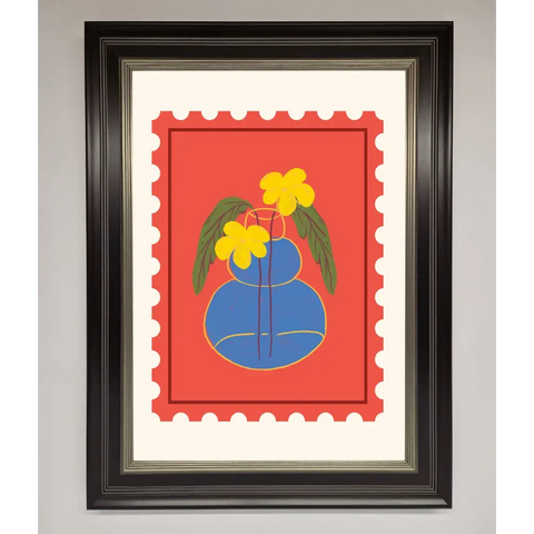 Stamp Plant Framed Wall Art - B0 (100 x 141 cm) / Black Silver - Framed Print