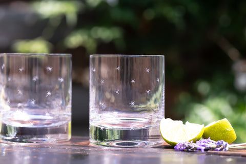 Crystal Whisky Glasses with Stars Design