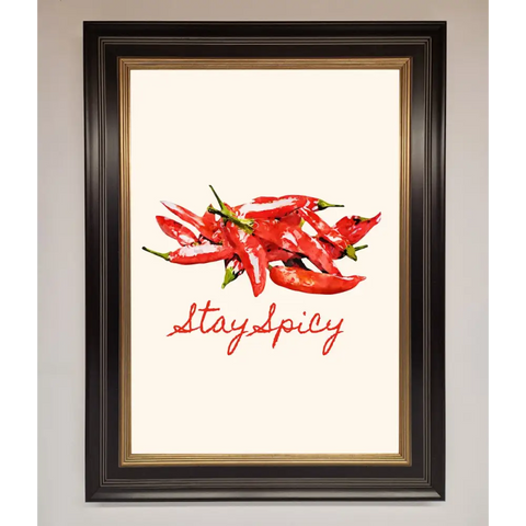 Stay Spicy Framed Print - B0 (100 x 141 cm) / Black Gold - Framed Print
