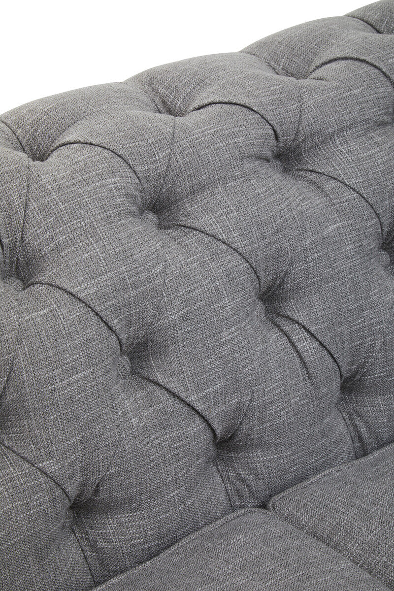 Stella Three Seat Grey Linen Sofa