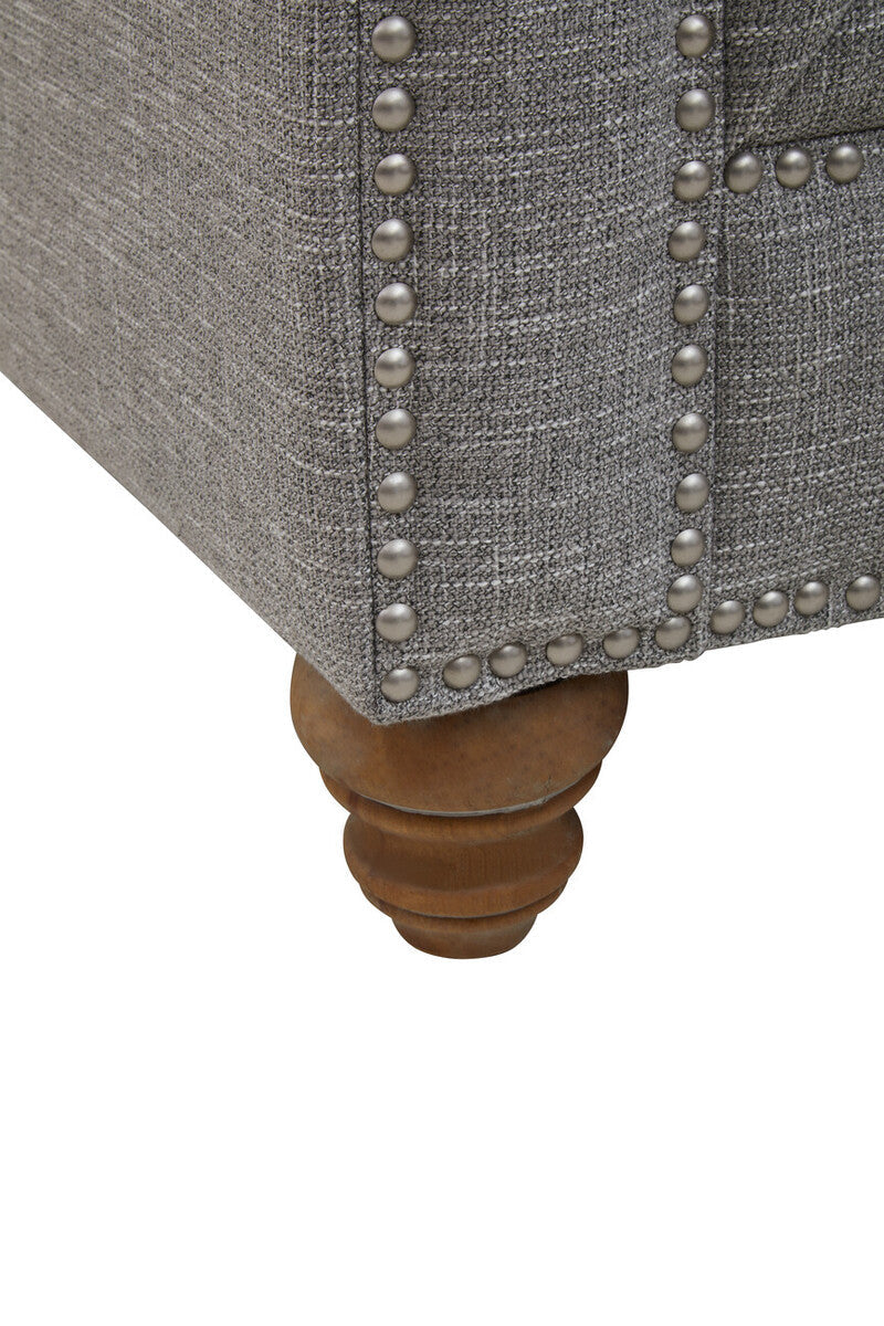 Stella Three Seat Grey Linen Sofa