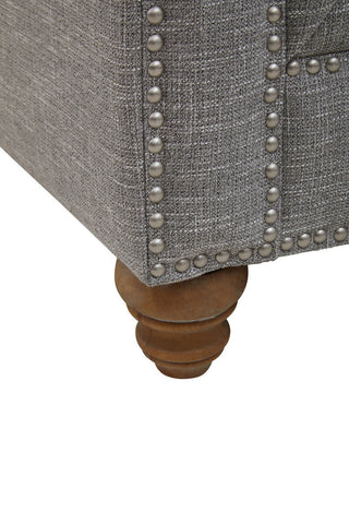 Stella Three Seat Grey Linen Sofa