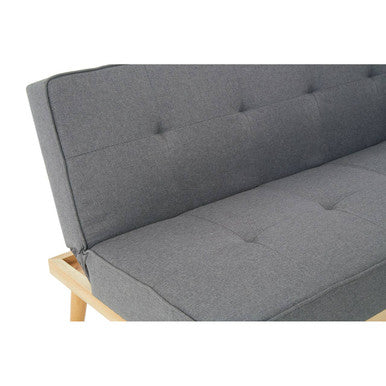 Gray tufted fabric stockholm 3 seat grey sofa bed with light wood frame perfect as a grey sofa bed