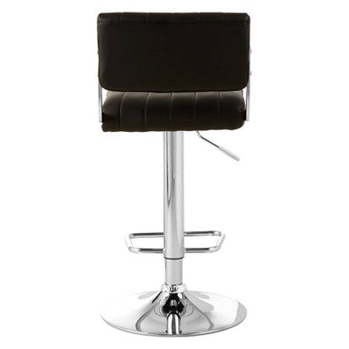 Stockholm black channel padded bar stool with chrome metal frame and adjustable height channel design seat