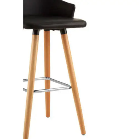 Stockholm Black Curved Backrest Bar Stool