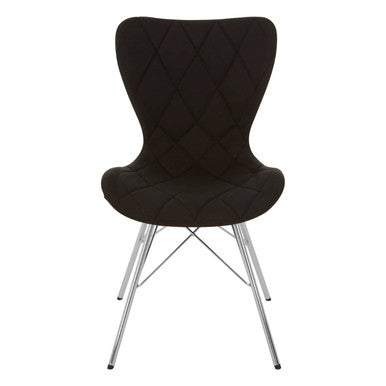 Stockholm black dining chair in black tufted velvet with sleek chrome legs perfect for stylish dining rooms
