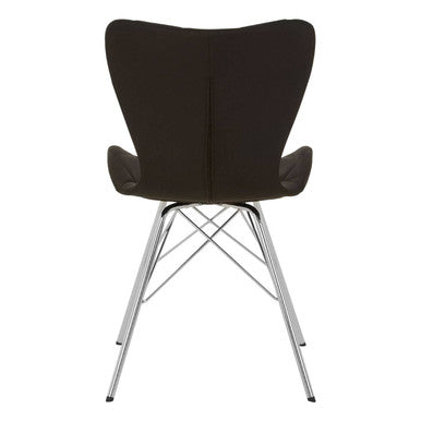 Black dining chair stockholm black with chrome metal legs and sleek black upholstered seat for dining room use
