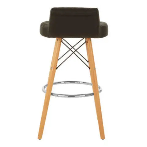 Stockholm Black Leather Effect Seat Bar Stool