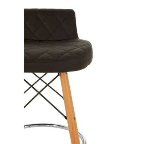 Stockholm Black Leather Effect Seat Bar Stool