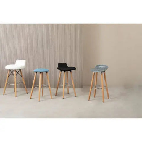 Stockholm Black Leather Effect Seat Bar Stool