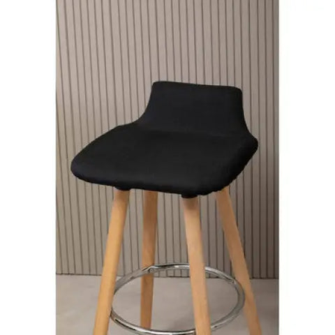 Stockholm Black Leather Effect Seat Bar Stool