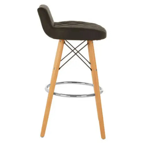 Stockholm Black Leather Effect Seat Bar Stool