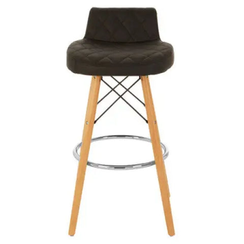 Stockholm Black Leather Effect Seat Bar Stool