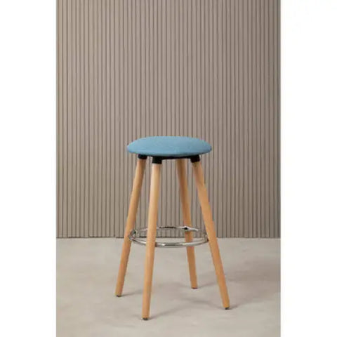 Stockholm Blue Round Bar Stool