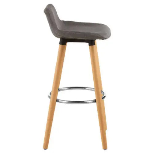 Stockholm Grey Bar Stool With Beechwood Legs
