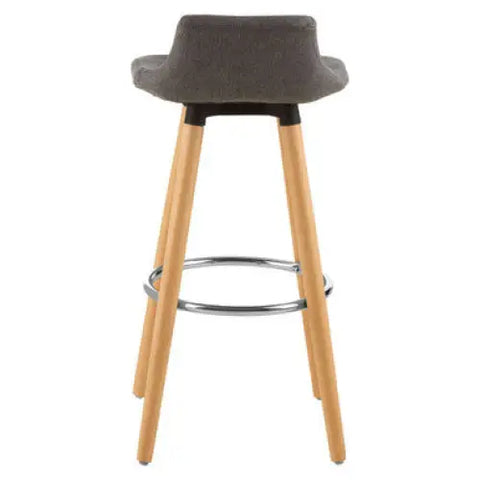 Stockholm Grey Bar Stool With Beechwood Legs