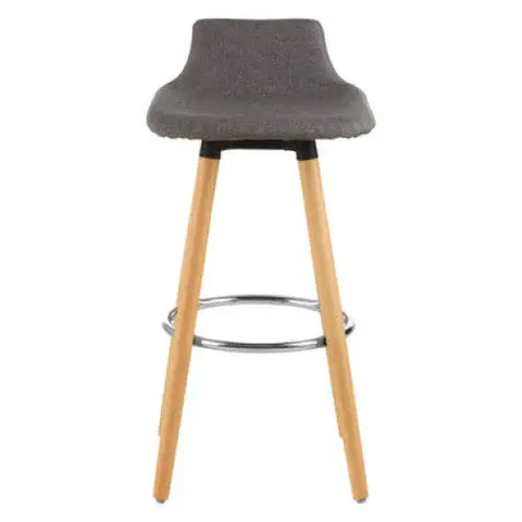 Stockholm Grey Bar Stool With Beechwood Legs