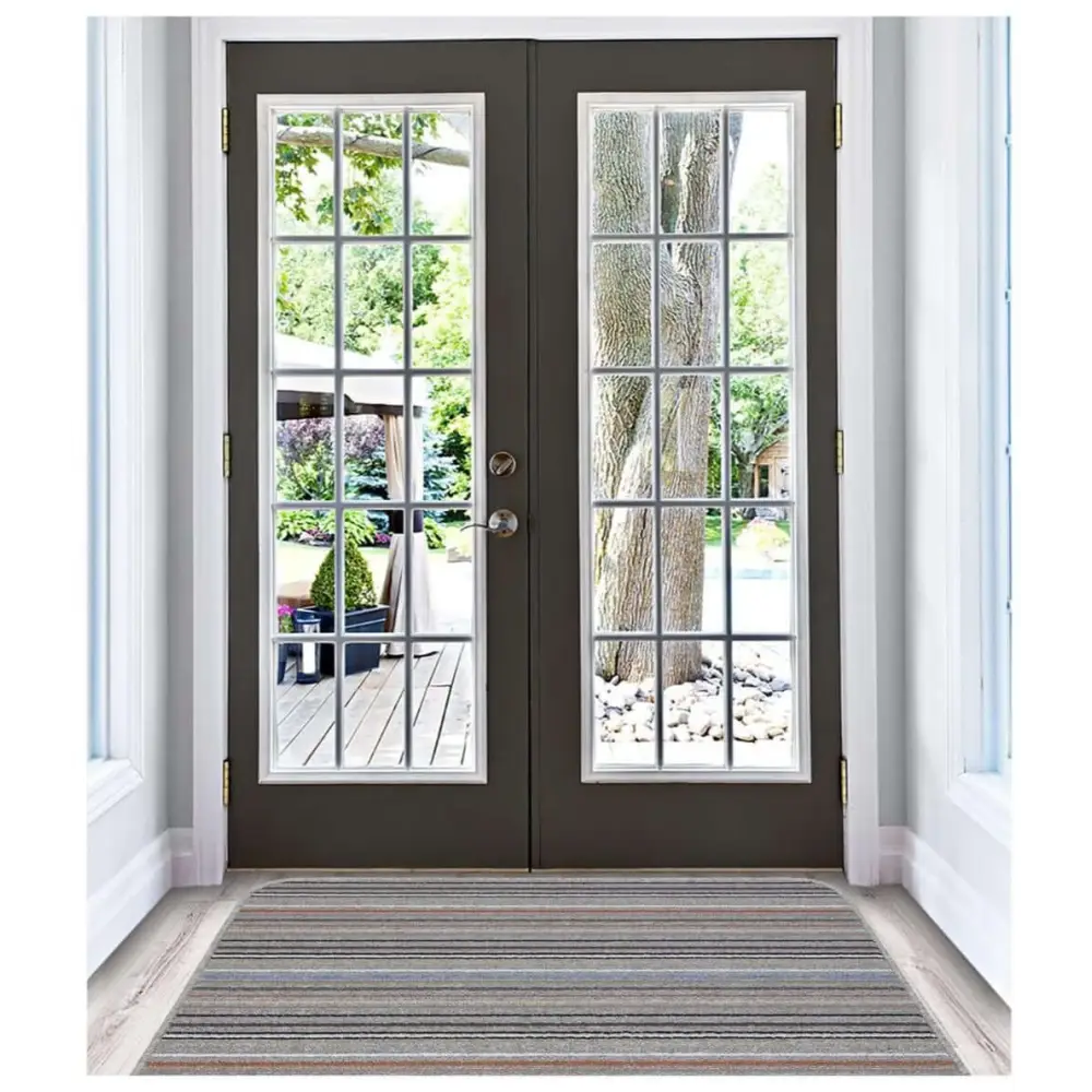 Stockholm Grey/Clay Washable Mat - Rugs