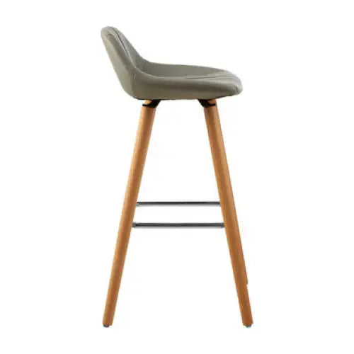 Stockholm Grey Faux Leather Bar Stool