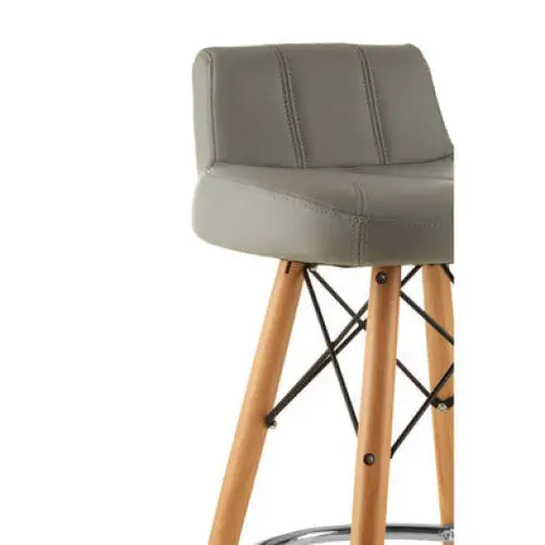 Stockholm Grey Leather Effect Bar Stool