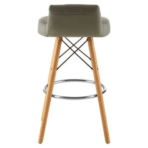 Stockholm Grey Leather Effect Bar Stool
