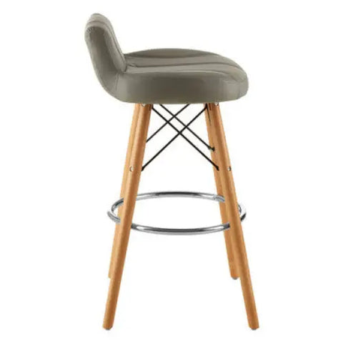 Stockholm Grey Leather Effect Bar Stool