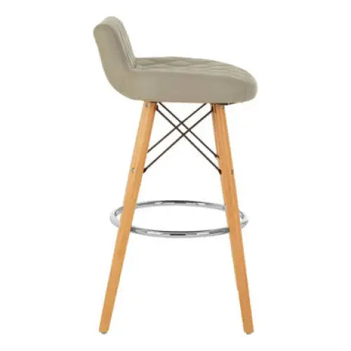 Stockholm Grey Leather Effect Seat Bar Stool