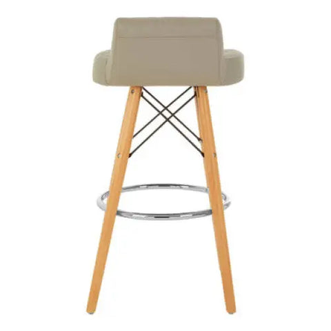 Stockholm Grey Leather Effect Seat Bar Stool