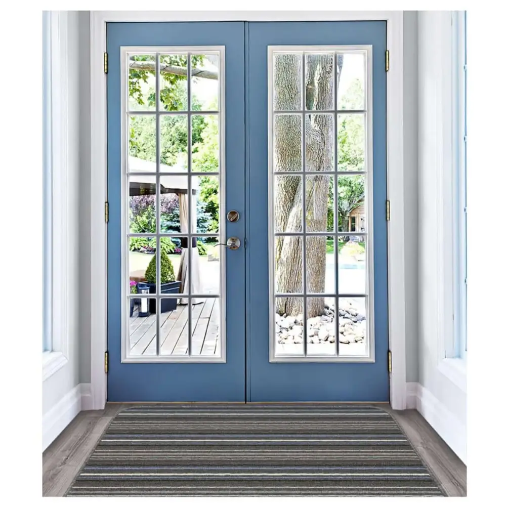 Stockholm Lead/Light Blue Washable Mat - Rugs