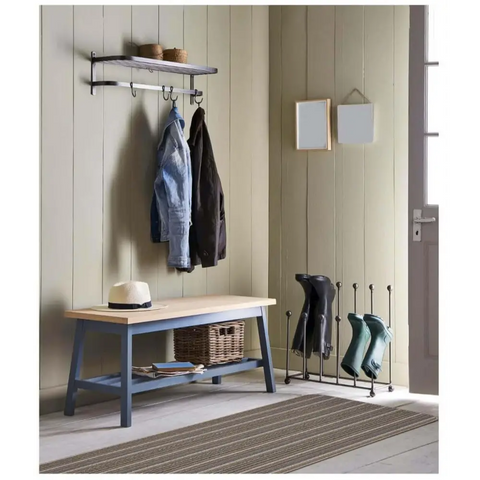 Stockholm Mocha/Blue Washable Mat - Rugs